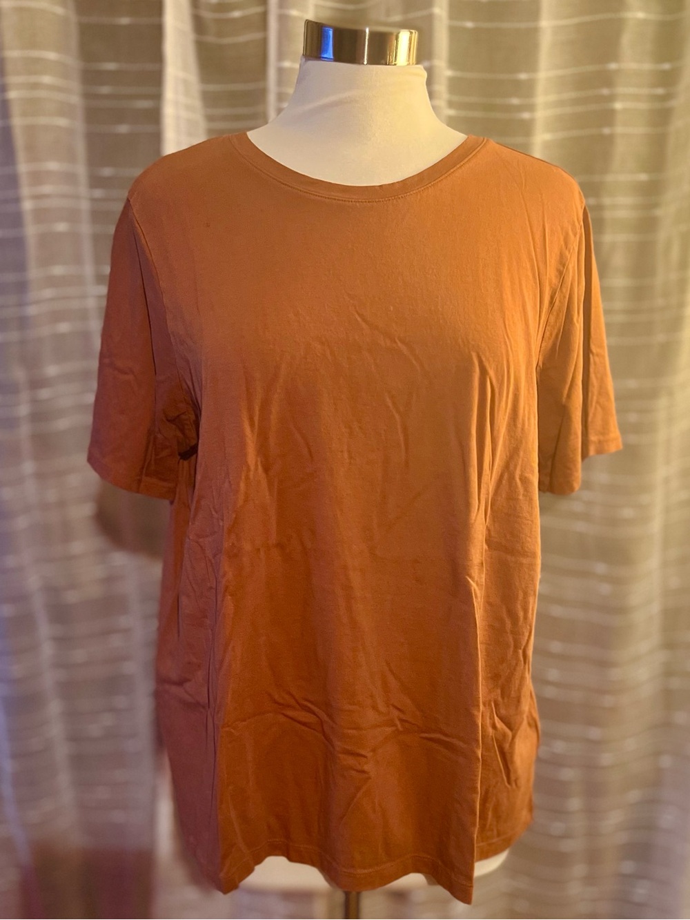 Lands' End Sz XLT Supima Cotton Crewneck Tee in Rich Ginger Brown